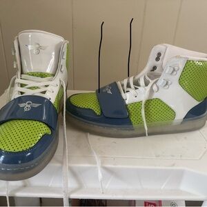 Creative Recreation Men's High-Top Sneakers in Lime Green, Blue, and White